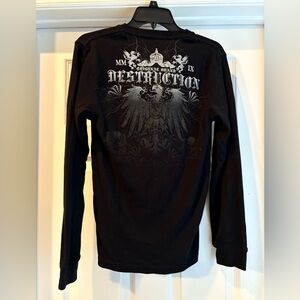 Destruction Long-Sleeved Black Graphic Tee